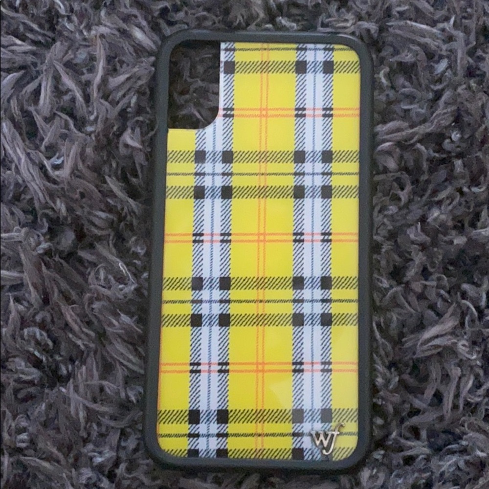 iPhone X/XS Yellow Plaid Wildflower Case